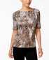 Charter Club Cotton Printed Boat Neck Top